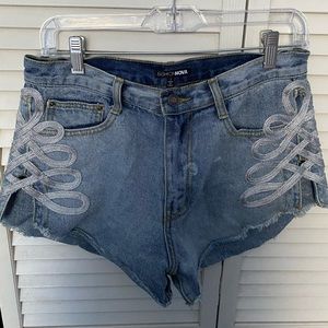Fashion Nova Light Blue Denim Shorts